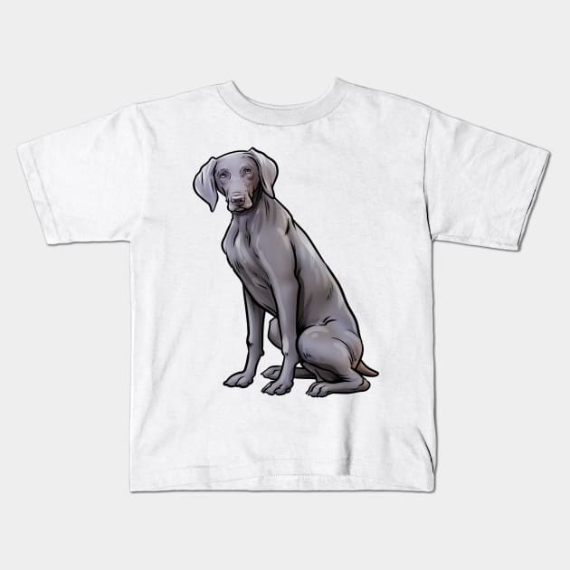 Weimaraner Dog Kids T-Shirt by whyitsme